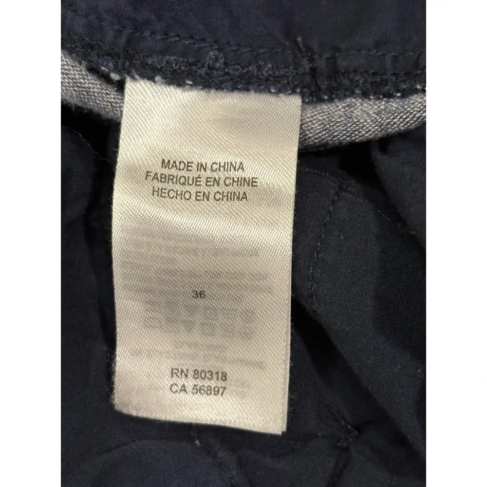 Lucky Brand Mens Navy Tropical Hawaiian Surf Print Linen Blend Shorts Size 36